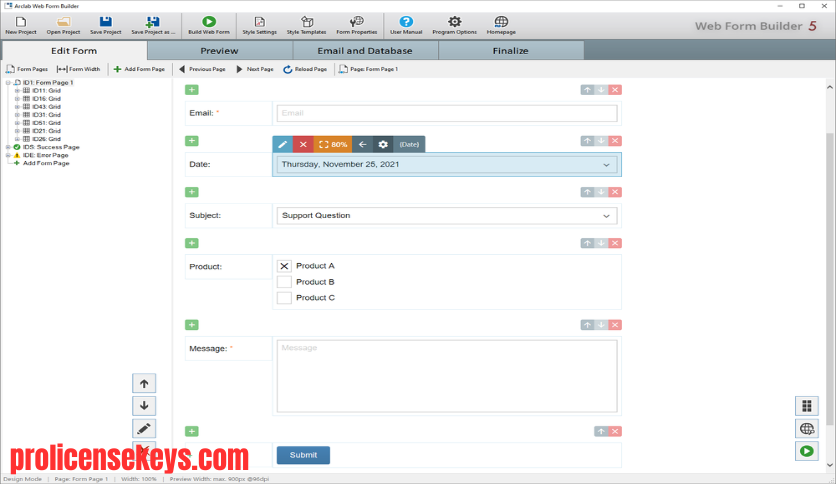 Arclab Web Form Builder 主界面