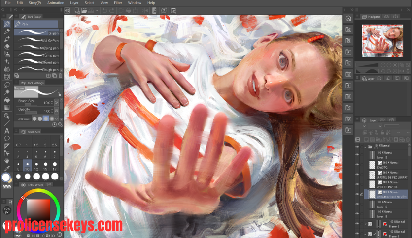 Clip Studio Paint EX 数字绘画工具界面
