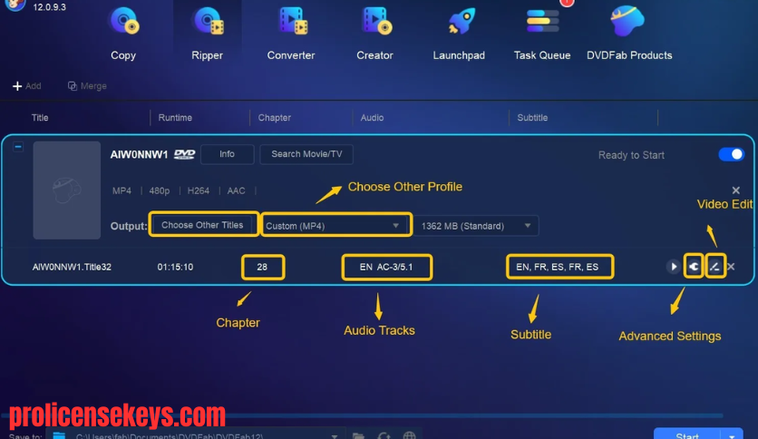 DVDFab 软件主界面
