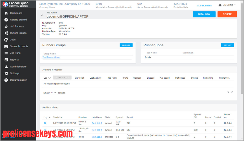 GoodSync 文件同步软件界面
