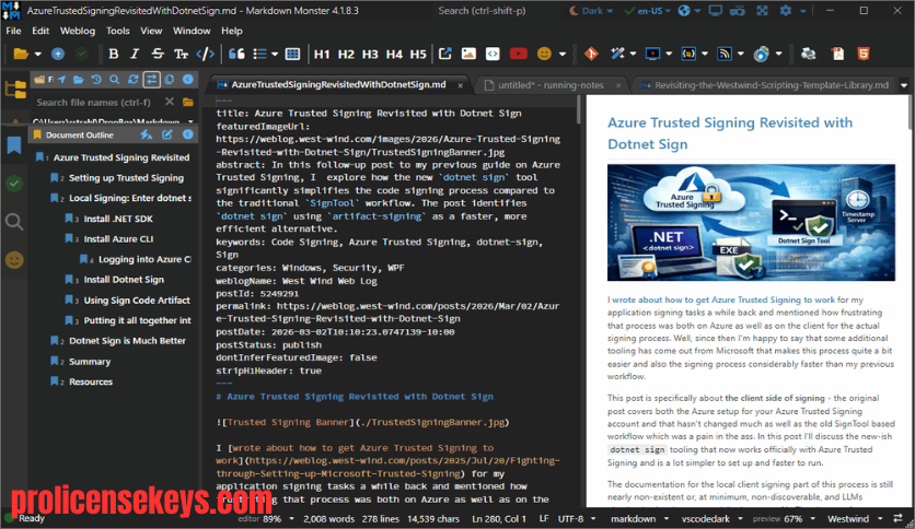 Markdown Monster 软件主界面