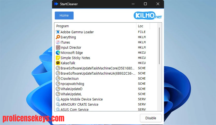 StartCleaner 启动程序列表