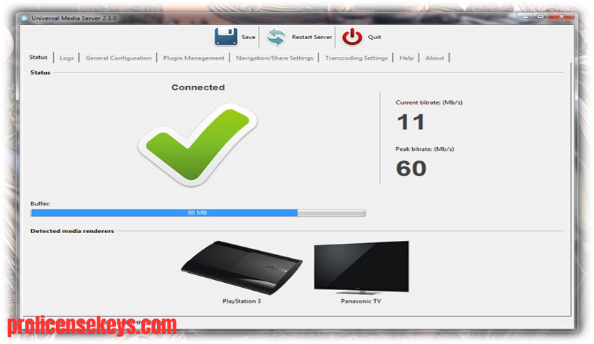 Universal Media Server 软件界面