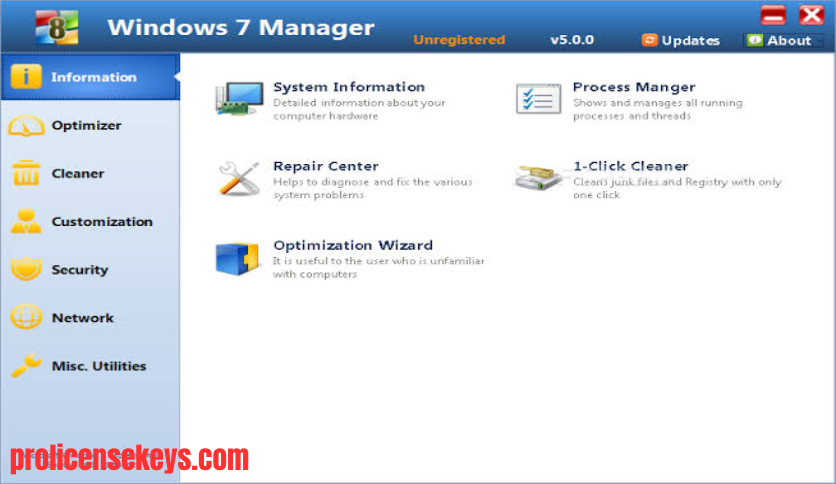 Yamicsoft Windows Manager 软件主界面